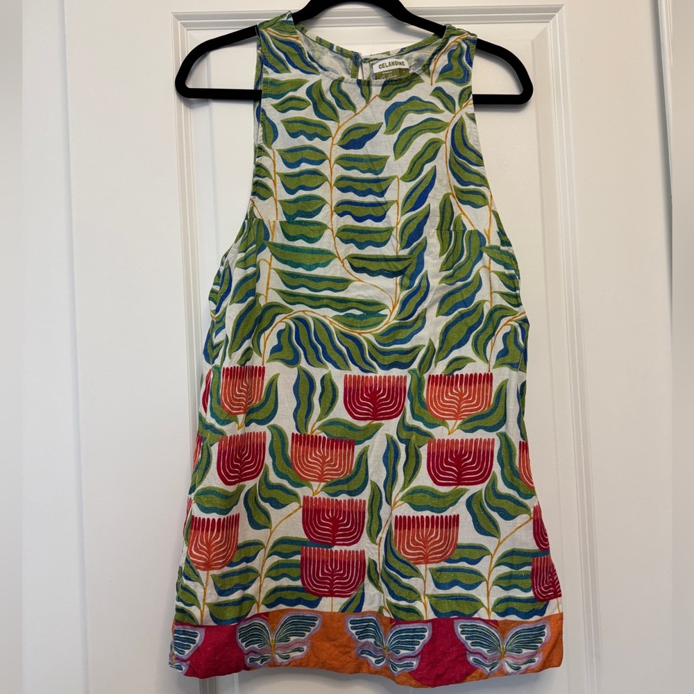 Anthropologie Celandine x Carla Petelski Mini Linen Blend Shift Mini Dress